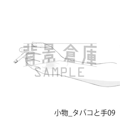 小物_背景素材集6（タバコと手）_トーン