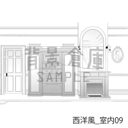 西洋風_室内09_トーン
