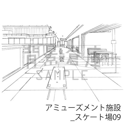 アミューズメント施設_背景素材集1（スケート場）_トーン