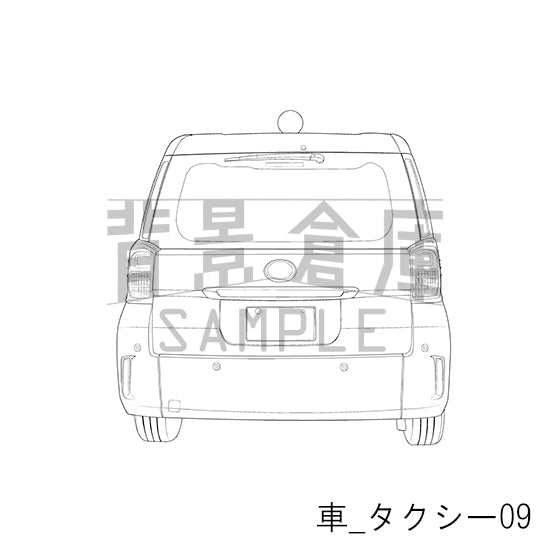 車_背景素材集10（タクシー）_トーン