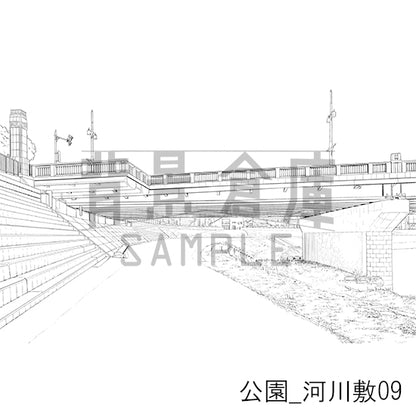 公園_河川敷09_トーン