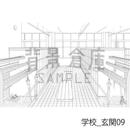 学校_玄関09_トーン