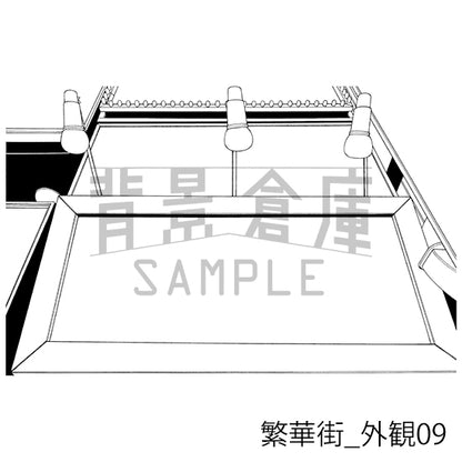 繁華街_外観09_トーン