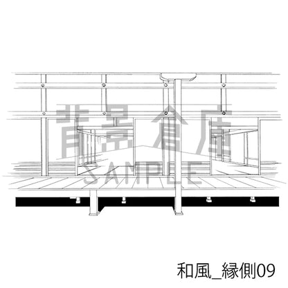 和風_縁側09_トーン