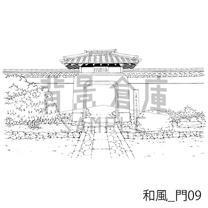 和風_門09_トーン