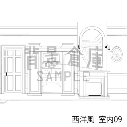 西洋風_室内09_トーン