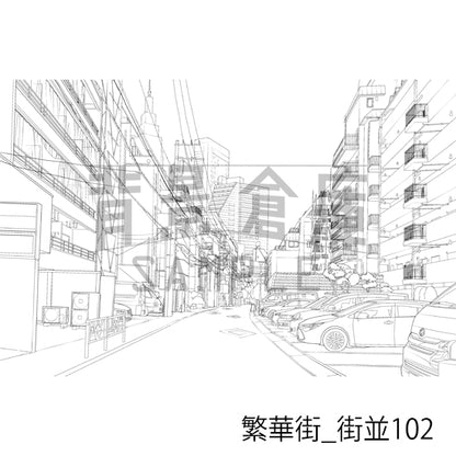 繁華街_街並102_トーン