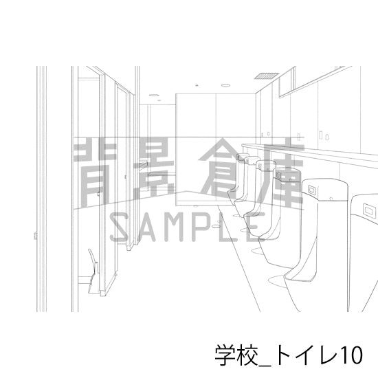 学校_トイレ10_トーン