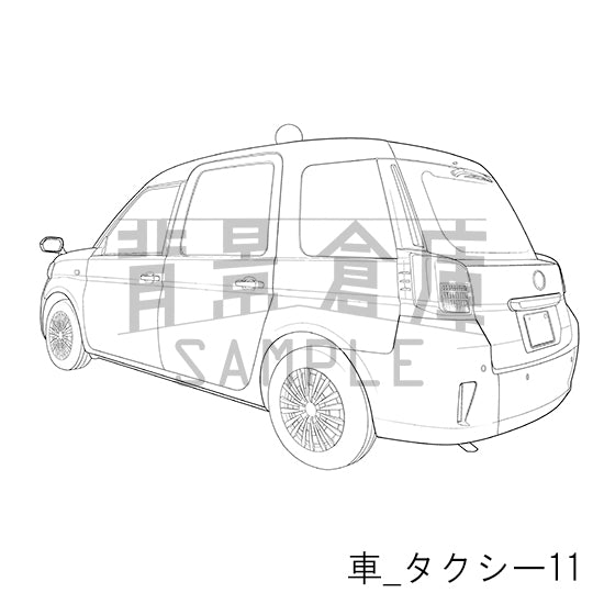 車_背景素材集10（タクシー）_トーン