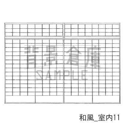 和風_背景素材集7（室内 塀）_トーン