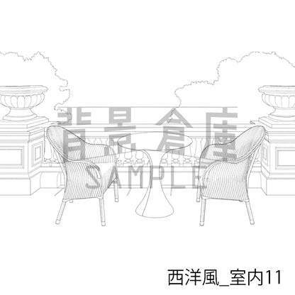 西洋風_背景素材集3（室内）_トーン