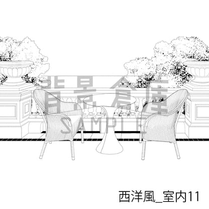 西洋風_背景素材集3（室内）_トーン