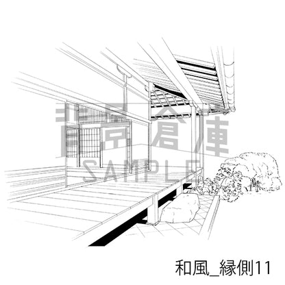 和風_背景素材集8（縁側）_トーン