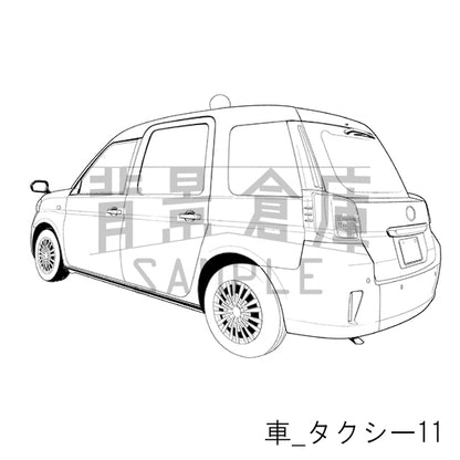 車_背景素材集10（タクシー）_トーン