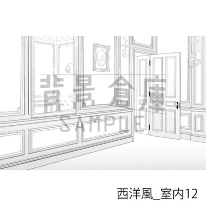 西洋風_背景素材集3（室内）_トーン