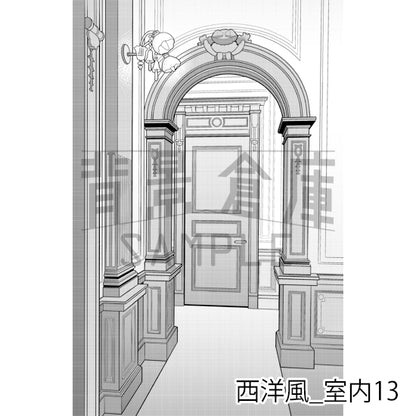 西洋風_室内13_トーン
