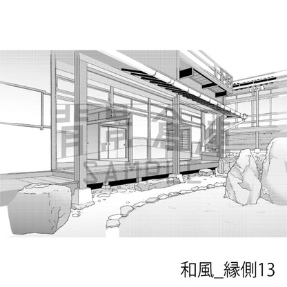 和風_縁側13_トーン