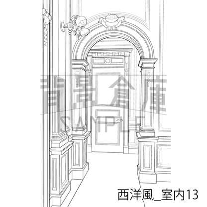 西洋風_室内13_トーン