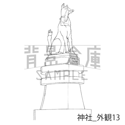 神社_背景素材集2（外観）_トーン