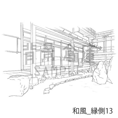 和風_背景素材集8（縁側）_トーン