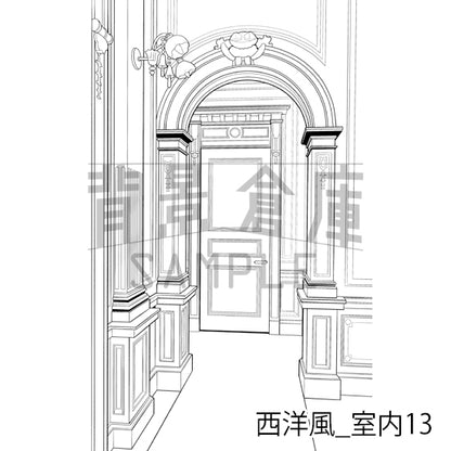 西洋風_背景素材集3（室内）_トーン