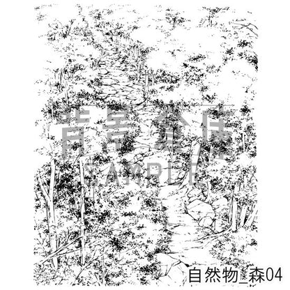 自然物_森04_トーン