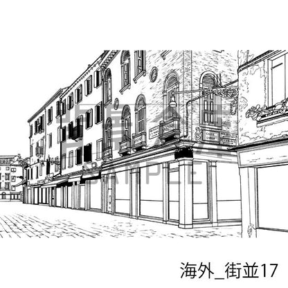 海外の背景集_セット3（街並）_トーン