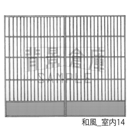 和風_背景素材集7（室内 塀）_トーン