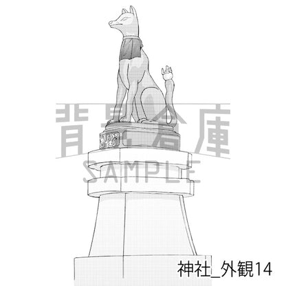 神社_背景素材集2（外観）_トーン