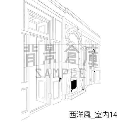 西洋風_背景素材集3（室内）_トーン