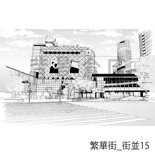 繁華街_街並15_トーン