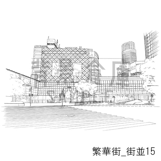 繁華街_街並15_トーン