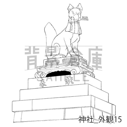 神社_背景素材集2（外観）_トーン