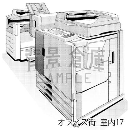 オフィス街_背景素材集5（室内）_トーン