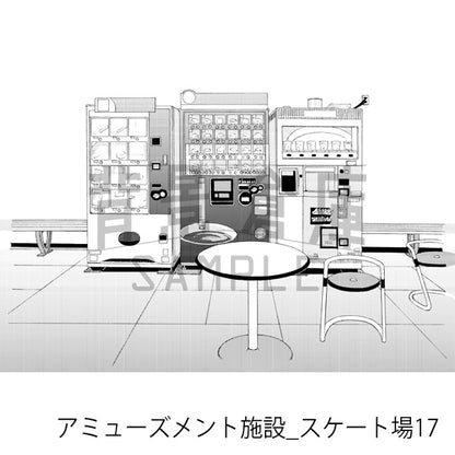 アミューズメント施設_背景素材集2（スケート場）_トーン