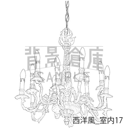 西洋風_背景素材集3（室内）_トーン
