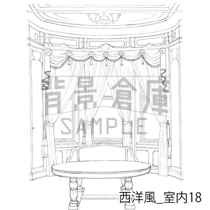 西洋風_背景素材集3（室内）_トーン