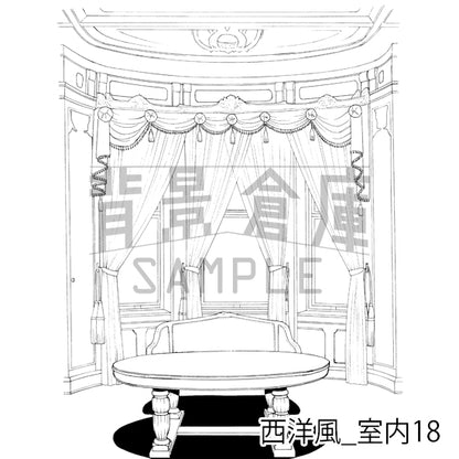 西洋風_背景素材集3（室内）_トーン