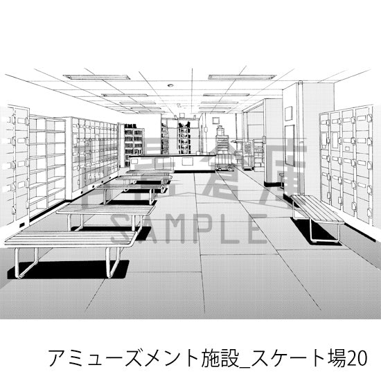 アミューズメント施設_背景素材集2（スケート場）_トーン
