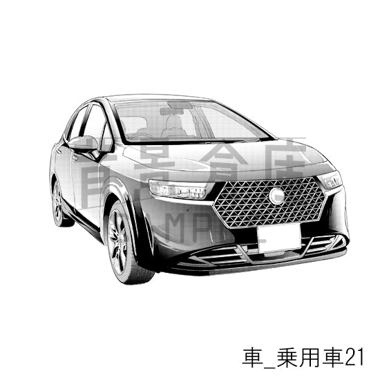 【半額】車_背景素材集9（乗用車）_トーン