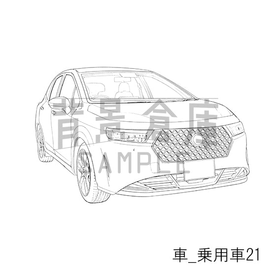 【半額】車_背景素材集9（乗用車）_トーン