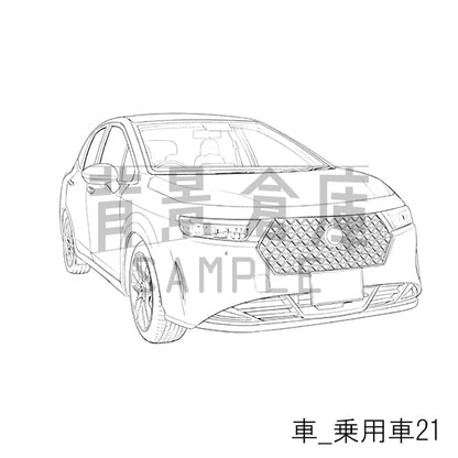 【半額】車_背景素材集9（乗用車）_トーン