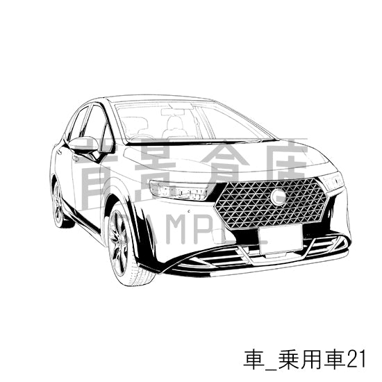 【半額】車_背景素材集9（乗用車）_トーン