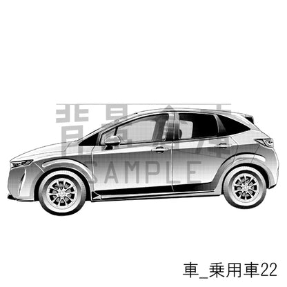 【半額】車_背景素材集9（乗用車）_トーン
