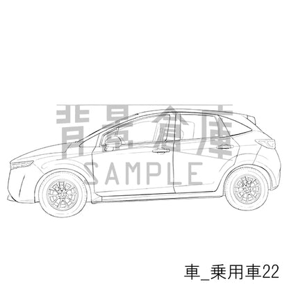 【半額】車_背景素材集9（乗用車）_トーン