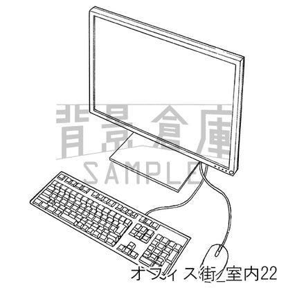 オフィス街_背景素材集6（室内）_トーン