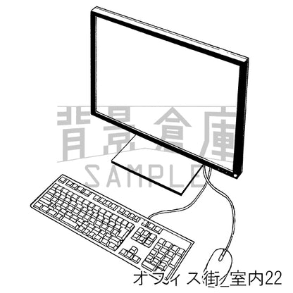 オフィス街_背景素材集6（室内）_トーン