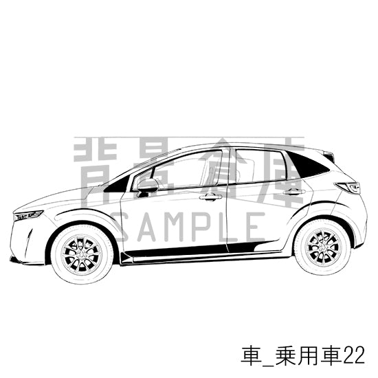 【半額】車_背景素材集9（乗用車）_トーン