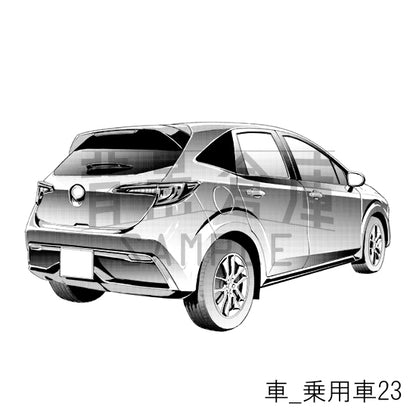 【半額】車_背景素材集9（乗用車）_トーン