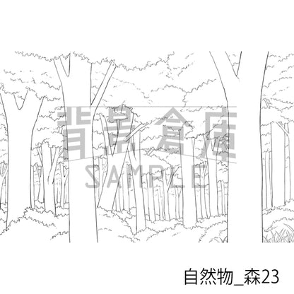 自然物_森23_トーン